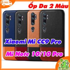 Ốp Lưng Xiaomi Mi Note 10/ Note 10 Pro/ CC9 Pro Da PU Phối 2 Màu Sọc Chỉ