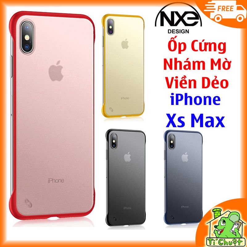 Ốp Lưng iPhone Xs Max Nhám Mờ Viền Màu Dẻo Không Cạnh Hông