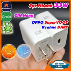 Sạc Nhanh 33W OPPO Super VOOC Reno8 T/A77s/A96 - Dart Realme 9/10/C55 ZIN Chính Hãng