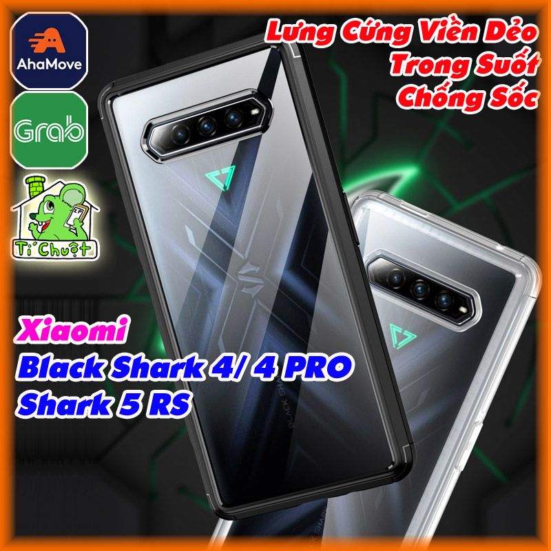 Ốp Lưng Xiaomi Black Shark 4/ 4 PRO/ 5 RS Lưng Cứng Viền Dẻo Trong Suốt Chống Sốc
