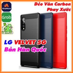 Ốp Lưng LG VELVET 5G bản Hàn Quốc Dẻo Carbon Phay Xước Chống Sốc