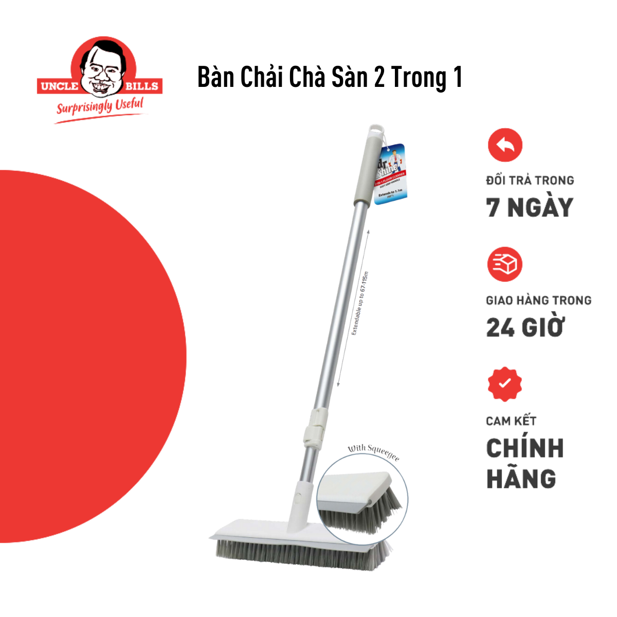 Bàn Chải Chà Sàn 2 Trong 1 Uncle Bills BB0218