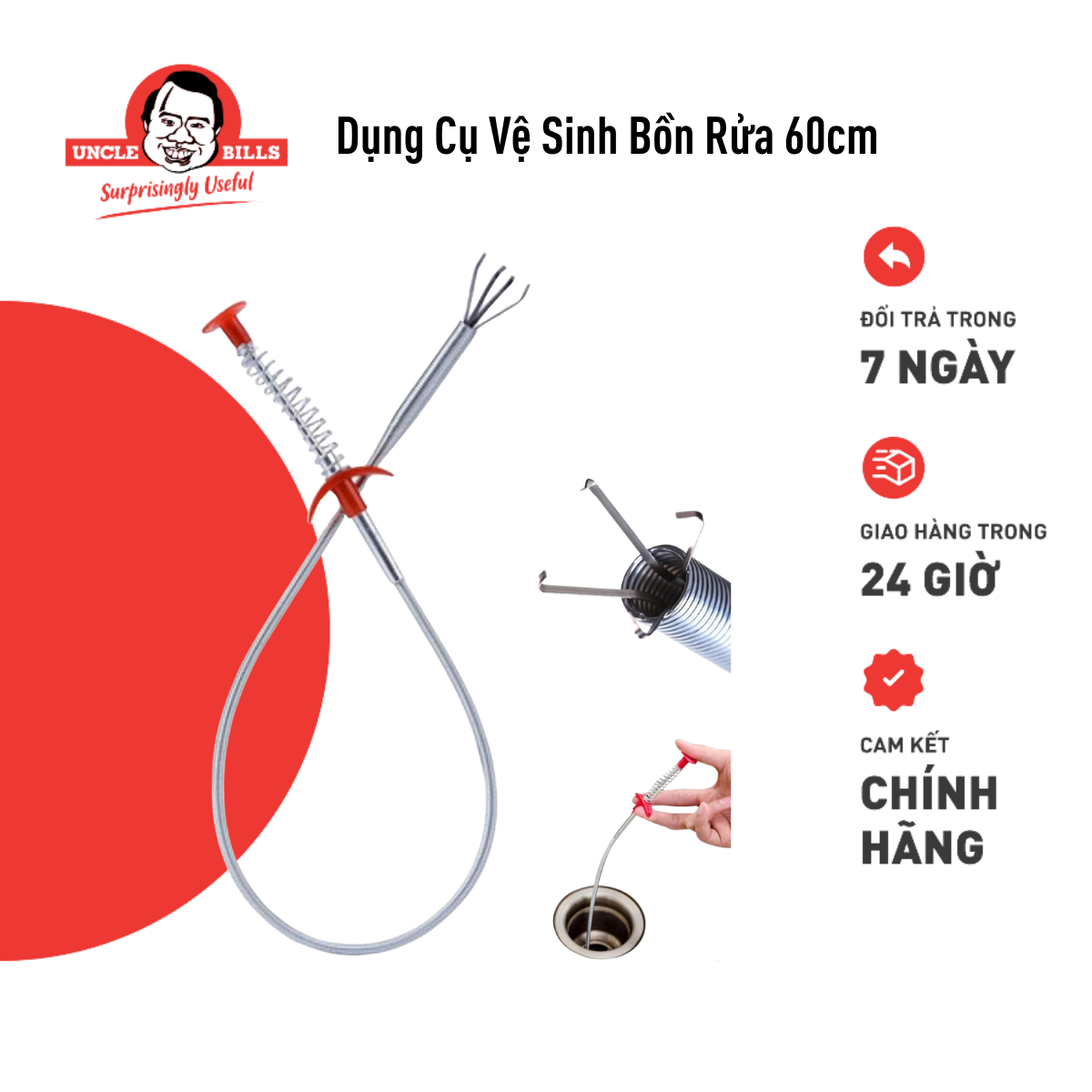 Dụng cụ Vệ Sinh Ống Cống & Bồn Rửa 60cm Uncle Bills BB0224