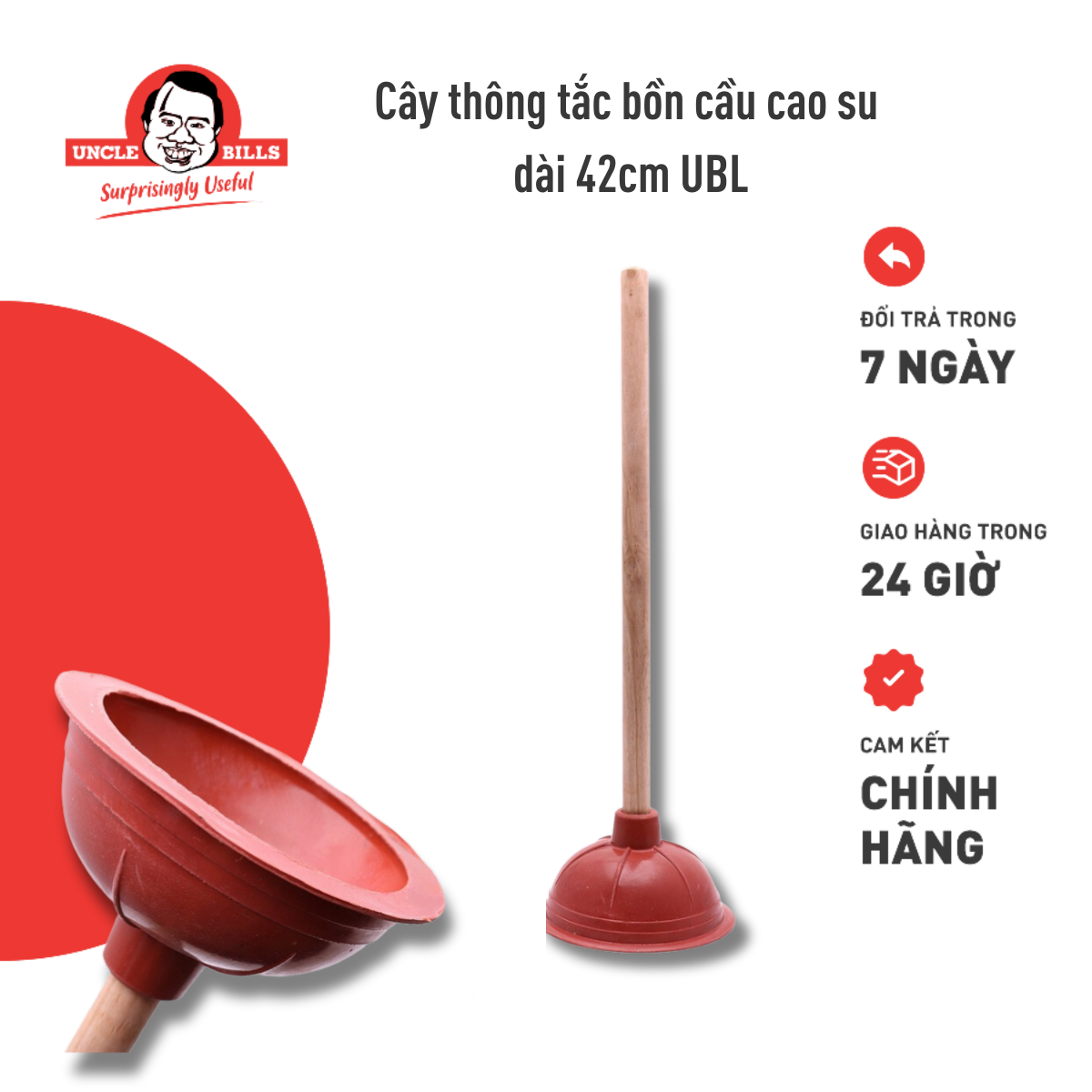 Cây Thông Tắc Bồn Cầu Cao Su 42cm Uncle Bills G0090