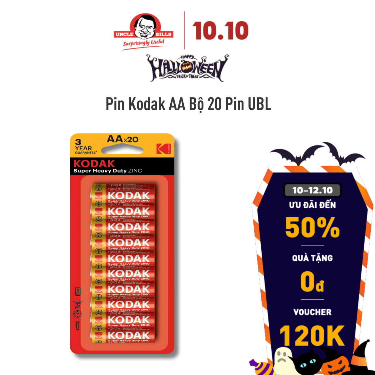 Pin Kodak AA Bộ 20 Pin Uncle Bills IB0119