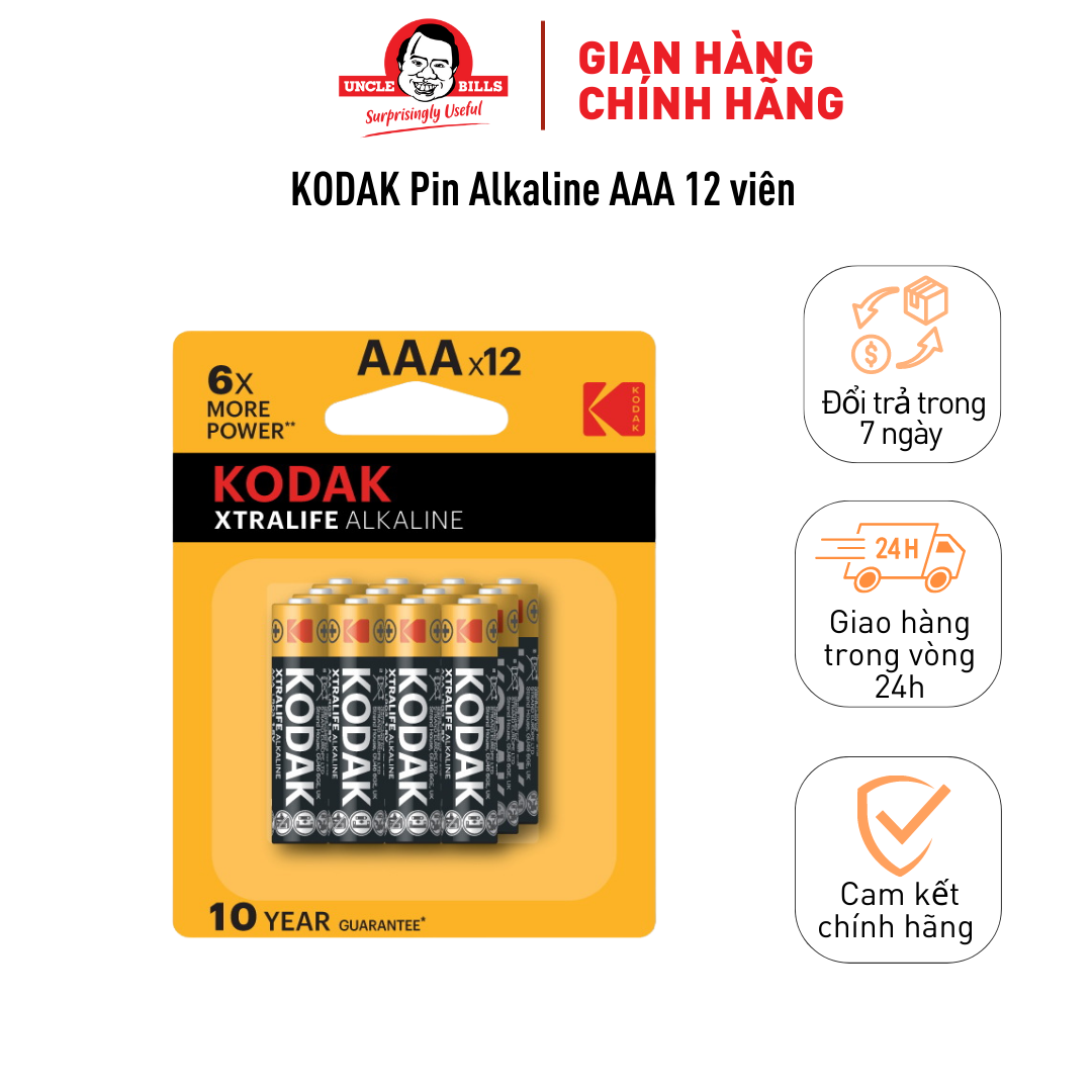 Pin KODAK Alkaline AAA Bộ 12 Pin Uncle Bills IB0221