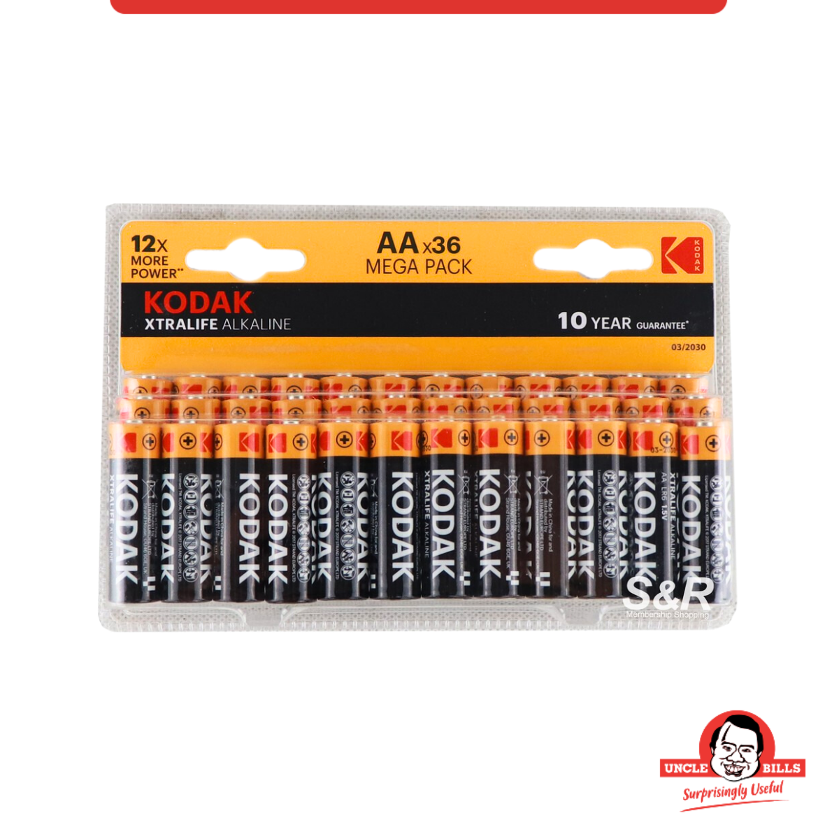 Pin Kodak Alkaline AA Điện Thế 1.5V Bộ 36 Cái Uncle Bills IB0238