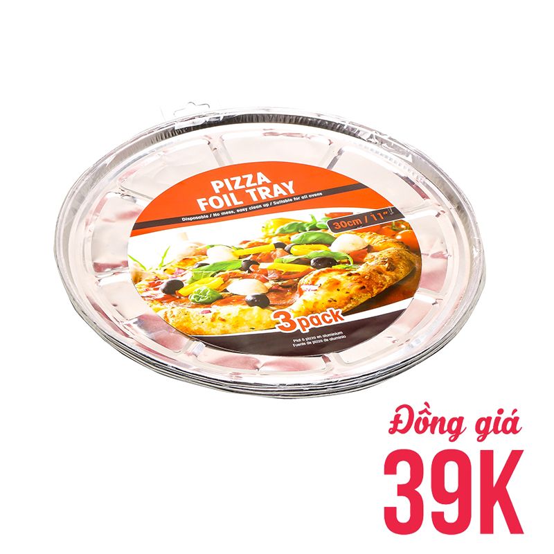 Khay giấy bạc nướng bánh pizza đường kính 30cm 3 cái /bộ