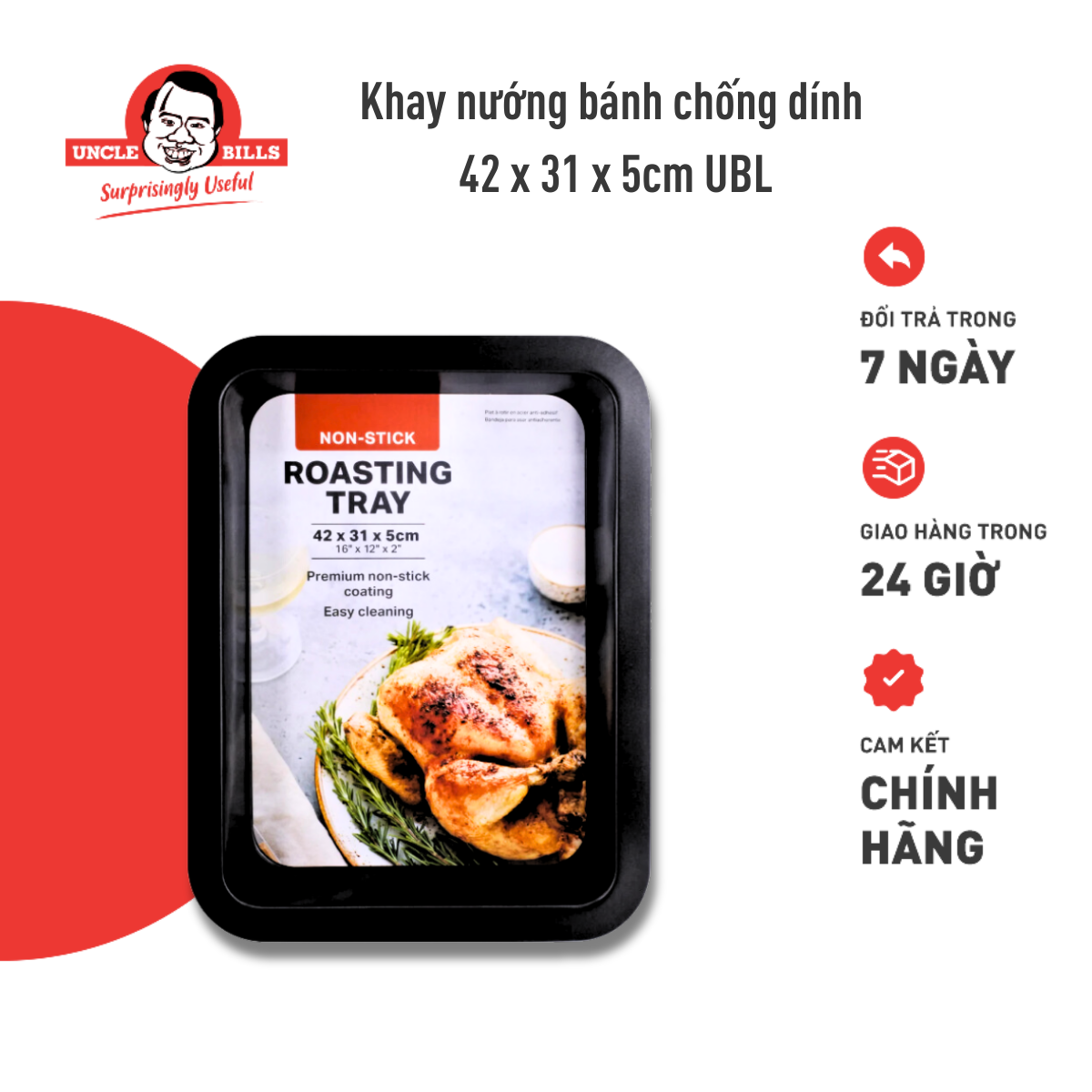 Khuôn Nướng Bánh Chống Dính 42x31x5cm Uncle Bills KC0463