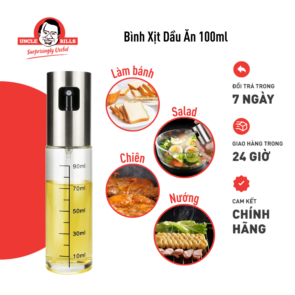 Bình Xịt Dầu Ăn 100ml Uncle Bills KS1407