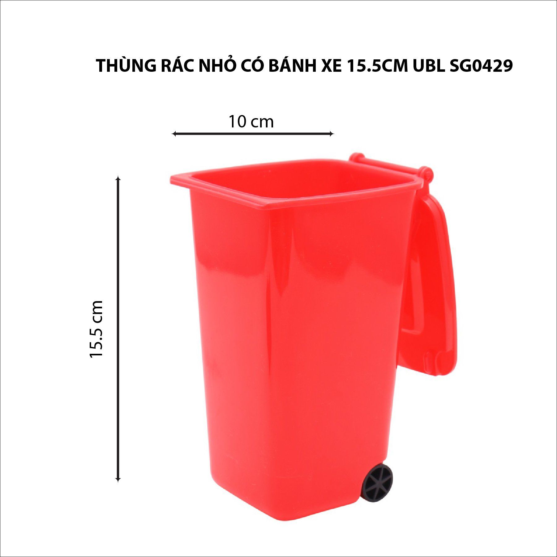 Thùng rác nhỏ 15.5cm có bánh xe