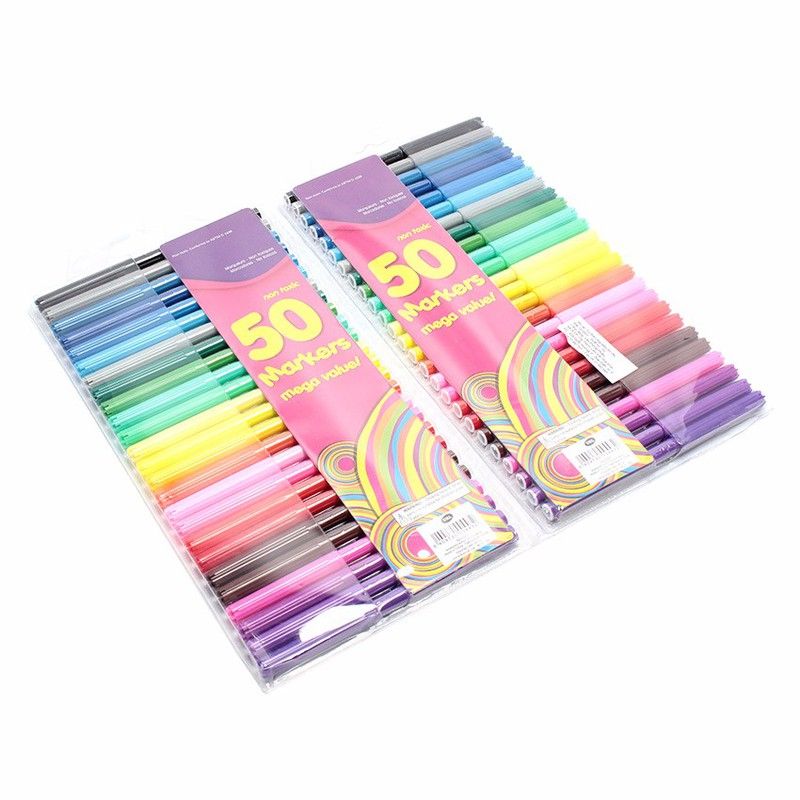 Coloured Markers 50Pk