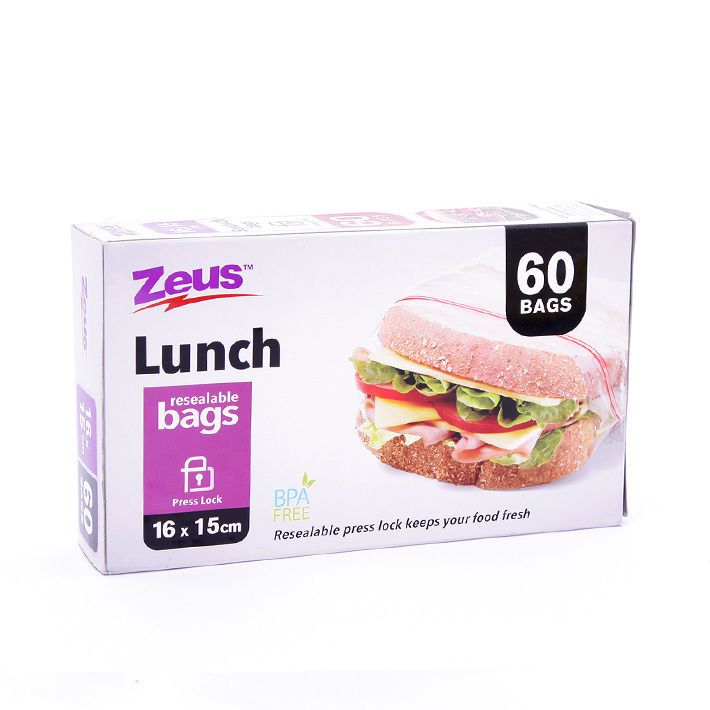 Sandwich Bags Press Lock 60Pk