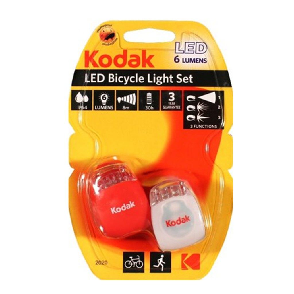 Bộ 2 Đèn Xe Đạp KODAK 3 Chức Năng Kèm 4 Pin Uncle Bills IB0253