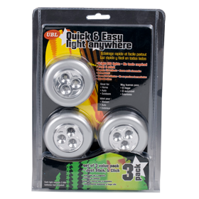 Push Light 3 Led 3Pk