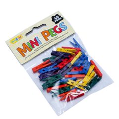 Craft Pegs Mini Coloured 40Pc