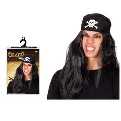 Tóc giả hải tặc màu đen Halloween Uncle Bills UH00584