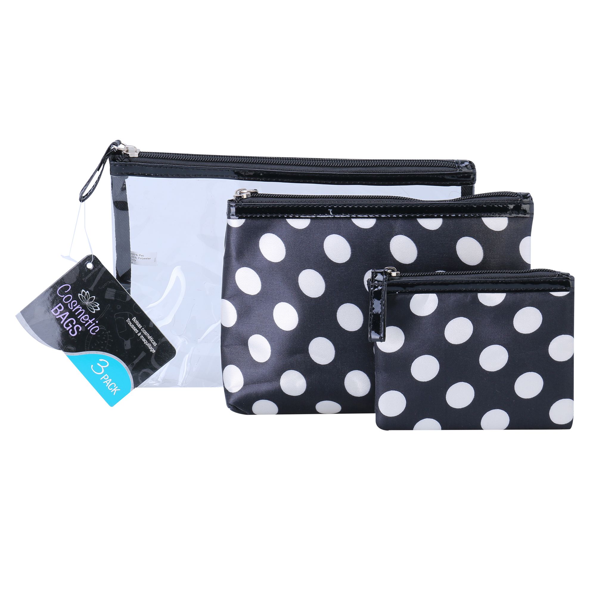 Cosmetic Bags Pk3 3 Asst