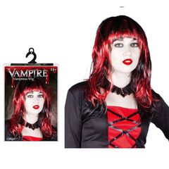 Tóc giả ma cà rồng đỏ/đen Halloween Uncle Bills UH00582