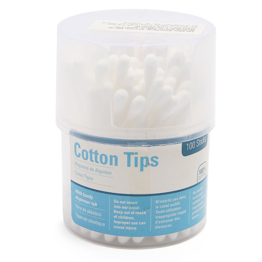Cotton Tips W/Easy Dispenser 100Pk