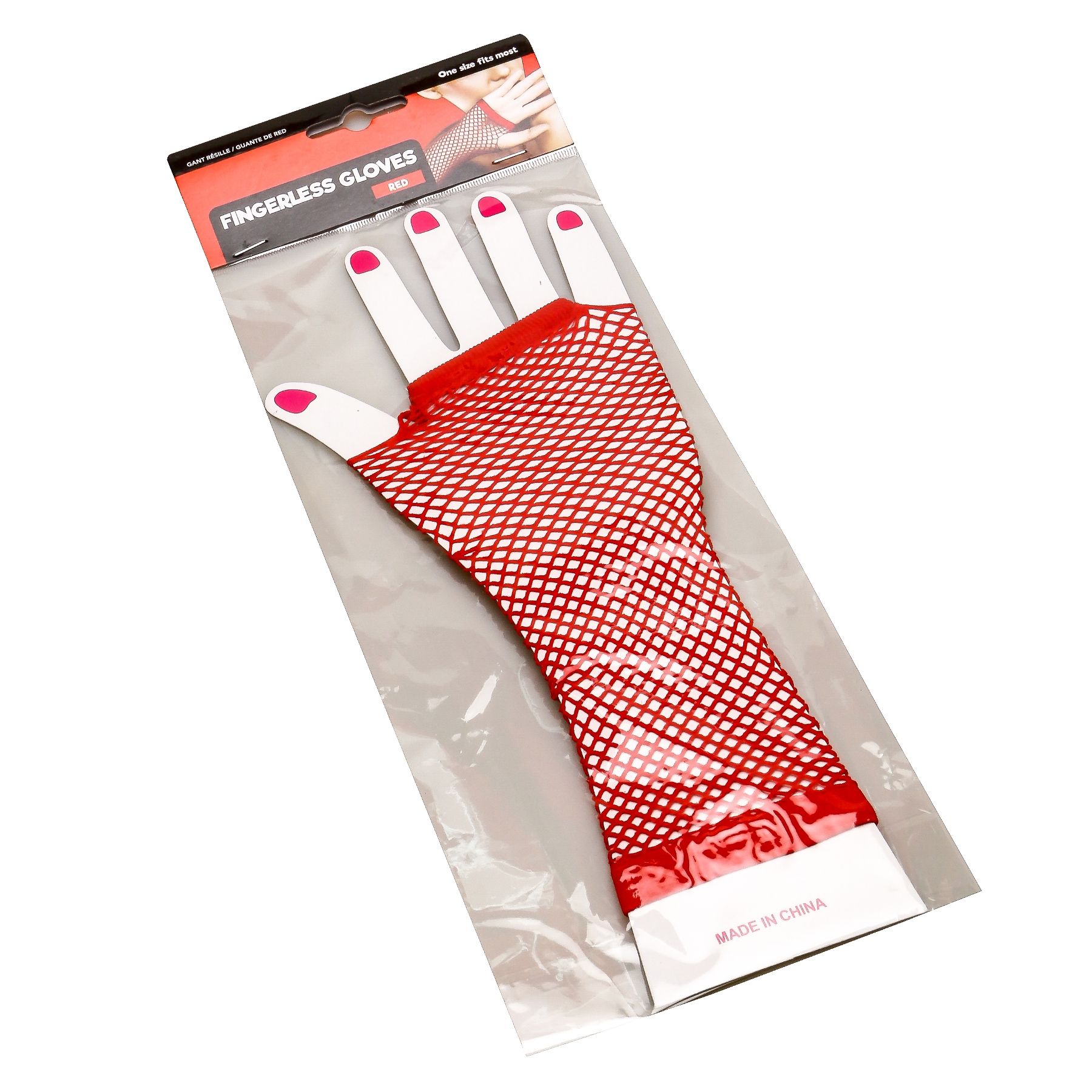 Dress Up Fishnet Gloves Red