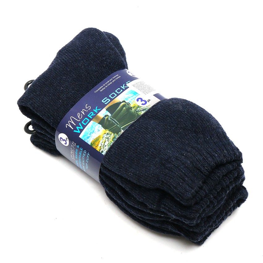 Tất Lao Động Cho Nam 3 Cặp - Navy - Uncle Bills CS0035