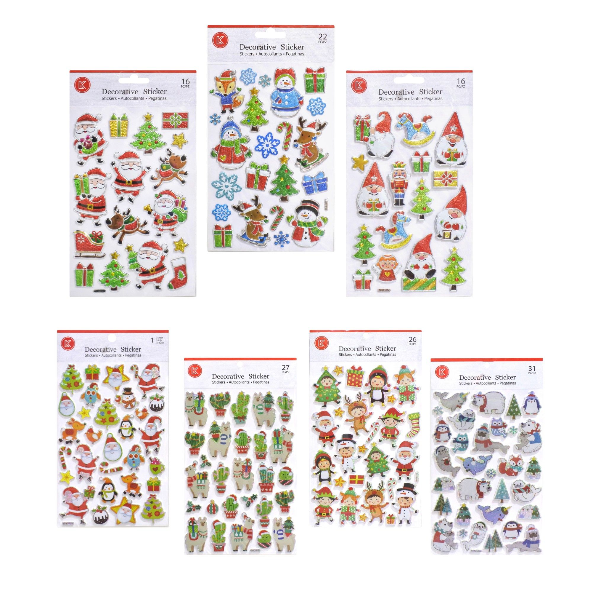 Stickers Noel Dập Nổi 7 Mẫu