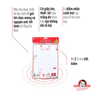 Bộ 2 Lá Thư Gửi Ông Già Noel Mừng Lễ Giáng Sinh Uncle Bills XN0160