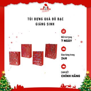 Túi đựng quà đỏ ánh bạc Giáng Sinh Uncle Bills XP0218