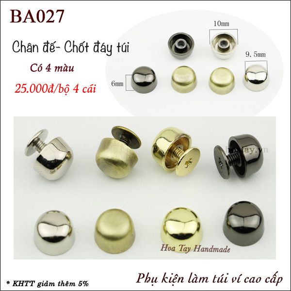 Chốt đáy túi - Chân đế vặn vít cao cấp BA027