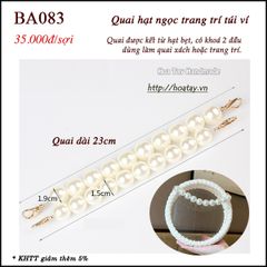 Quai hạt ngọc trang trí túi ví - Quai xách tay chuỗi hạt dài 23cm và 60cm BA083