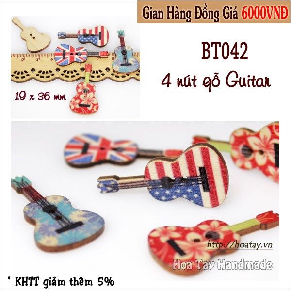 Nút gỗ trang trí Guitar BT042