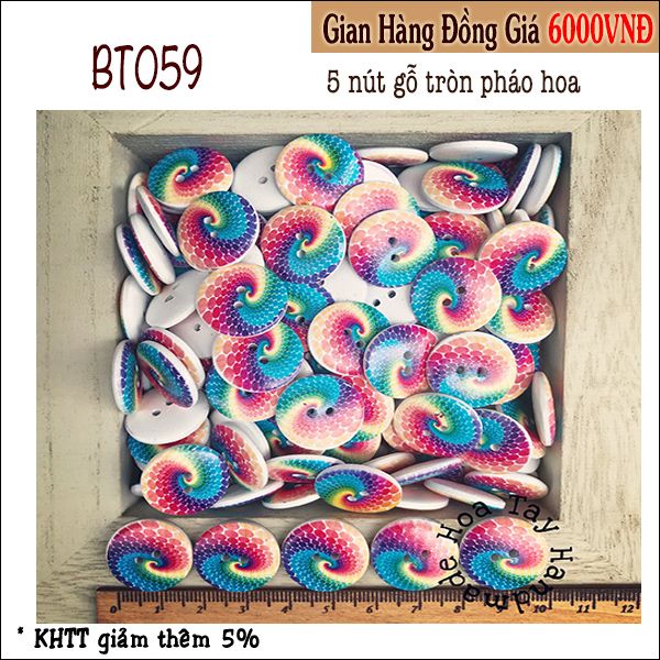 Nút gỗ tròn Pháo Hoa BT059