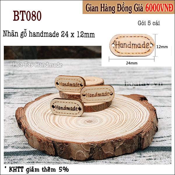 Nhãn gỗ handmade BT080