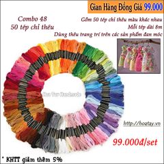 Combo 48 - 50 tép chỉ thêu