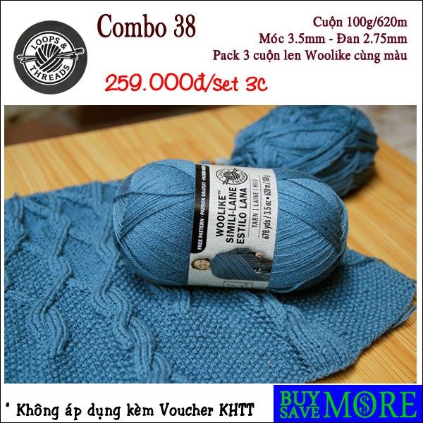 Combo 38 - Set 3 cuộn Woolike cùng màu