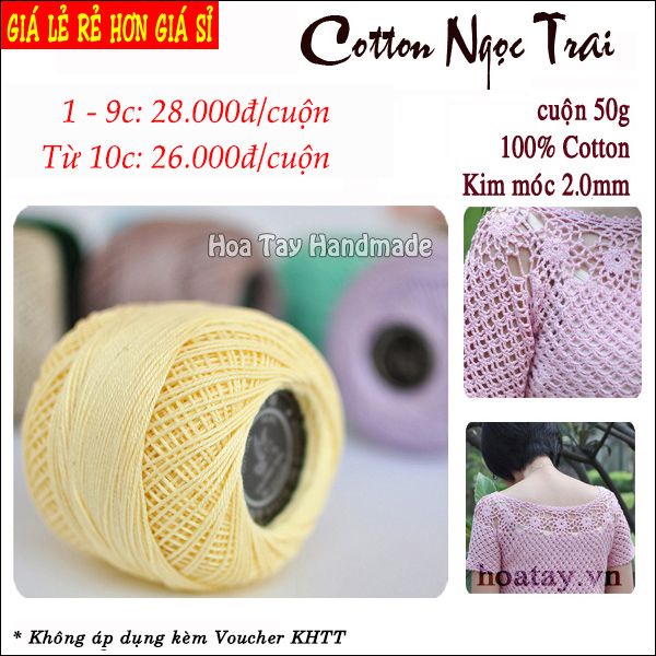 Cotton Ngọc Trai dùng móc bikini, croptop