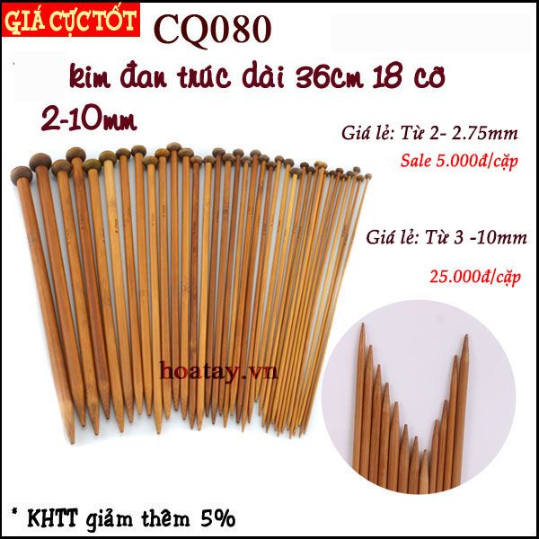 Kim đan trúc dài 36cm 18 cỡ Từ 2mm đến 10mm CQ080