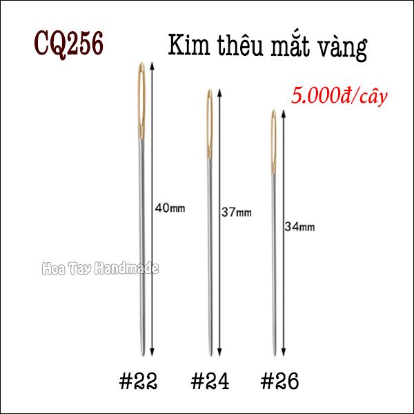 Kim thêu tay - Kim thêu mắt vàng đầu tù CQ256