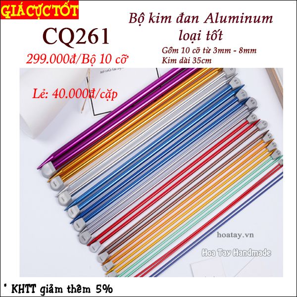 Bộ kim đan Aluminum loại tốt 10 cỡ dài 35cm CQ261