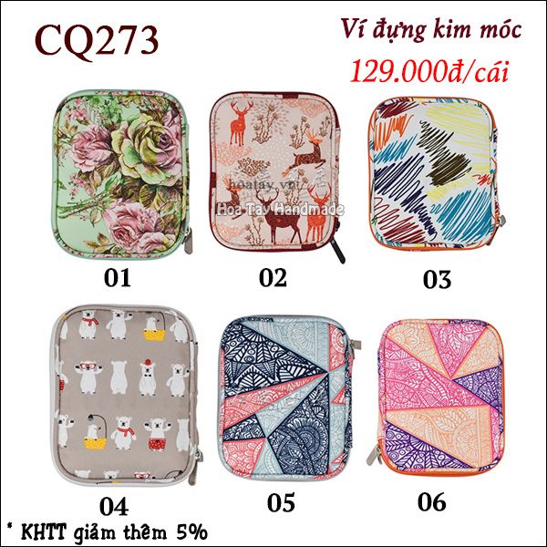 Ví đựng Kim móc nhiều ngăn CQ273 - Hoa Tay Handmade