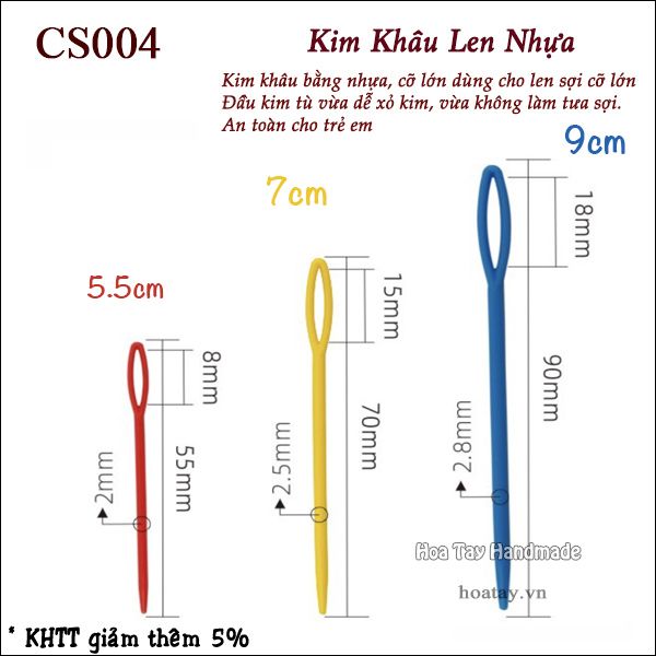 Kim may len nhựa CS004 - Hoa Tay Handmade