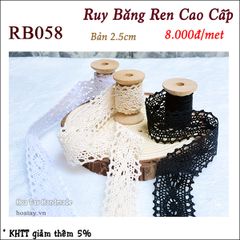 Ruy băng ren Vintage hàng cao cấp bản 2.5mm RB058