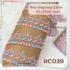 Ruy Băng Ren Thêu Hình Vòng Xoay Ngựa Gỗ 2.5cm RC039