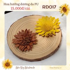 Hoa Hướng Dương da PU đường kính 8cm - phụ kiện trang trí RD017