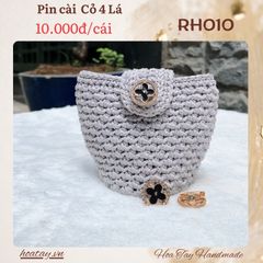 Pin cài cỏ 4 lá (cỏ may mắn)  - phụ kiện trang trí RH010