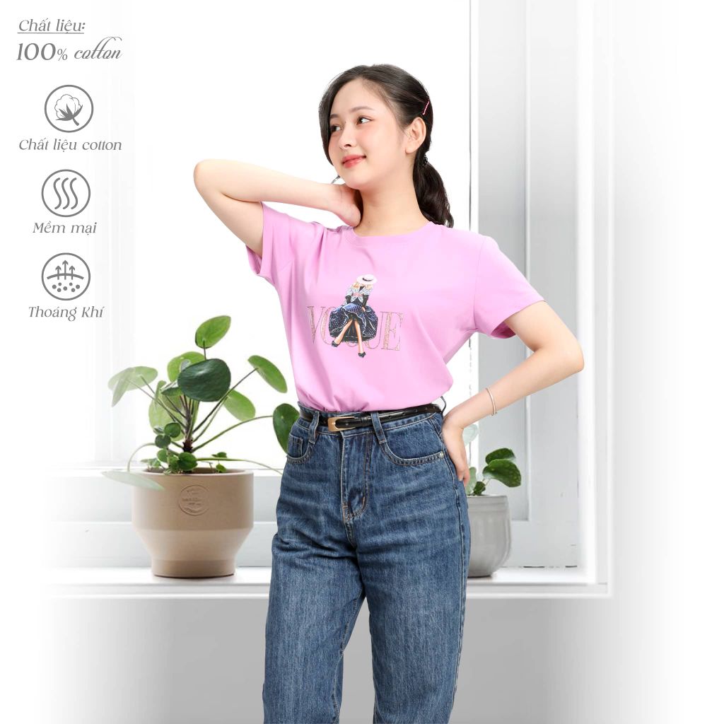 Áo thun nữ form suông chất liệu Cotton cao cấp 020p 0942