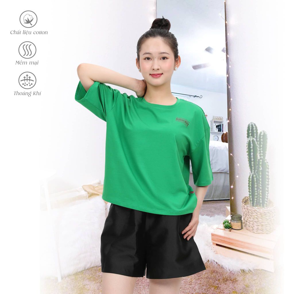 Áo thun nữ form vuông thời trang cotton cao cấp 190p 1301