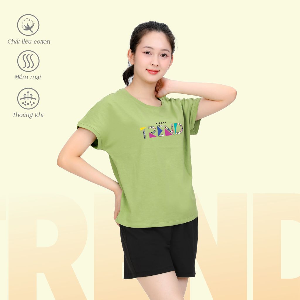 Đồ bộ ngủ nữ kiểu quần đùi tay ngắn cotton 195p 5226