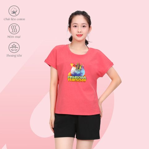 Đồ bộ ngủ nữ kiểu quần đùi tay ngắn cotton 195p 5225